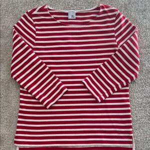Striped Red and White Long Sleeve Tee
